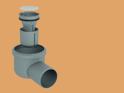 Ablauf für Industrierinne - Modell ARK75W1, seitlicher Abgang
Kunststoff, Dimension DN 75
mit Geruchsverschluß, mit Restfangsieb