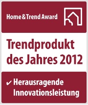 Logo Home Trend Award - Trendprodukt 2012 - Bad & Wellness / 
Copyrigth Initiative LifeCare - »Home&Trend Award« - 80539 München