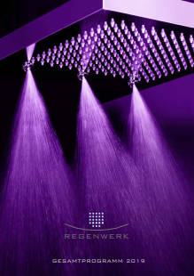 Regenwerk Prospekt 2019 mit Neuheiten: Feinregen Handbrausen, Board mit Sprühregen