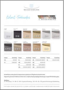 Regenwerk Farbcodes für Kolorit-Oberflächen (Ausführung für Endverbraucher)